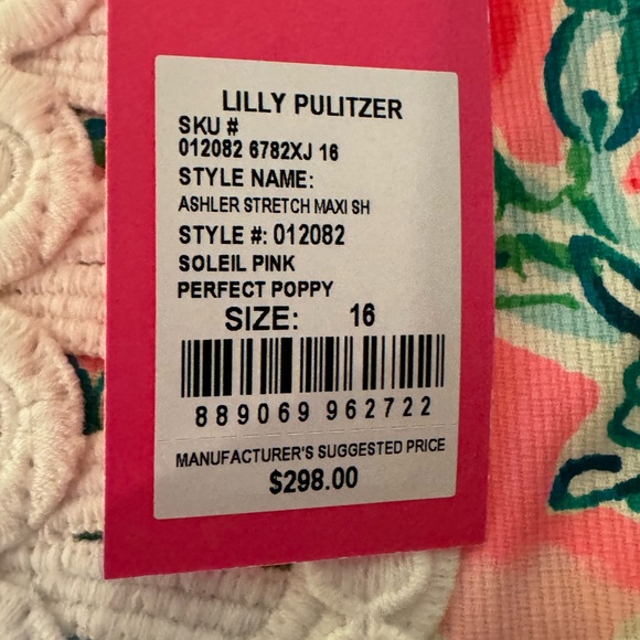Lilly Pulitzer Size 16 NWT Ashler Maxi Shift Perfect Poppy - Picture 2 of 7